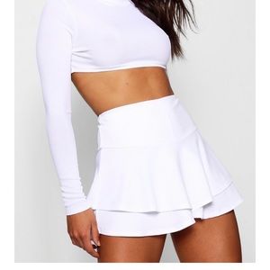 BooHoo Ruffle Crepe Skort